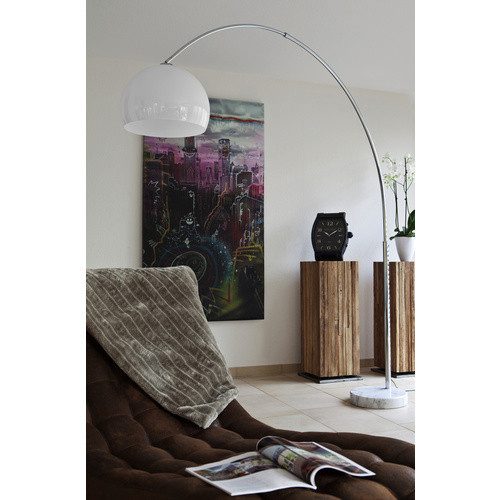 SalesFever Bogenstandleuchte in Weiß mit E27 Fassung, dimmbar, Höhe: 230 cm - Bild 2
