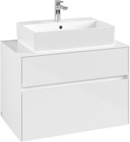 V&B Waschtischunterschrank Collaro in Glossy White mit mittiger Waschtischöffnung, B/T/H: 80 x 54,8 x 50 cm - Bild 1