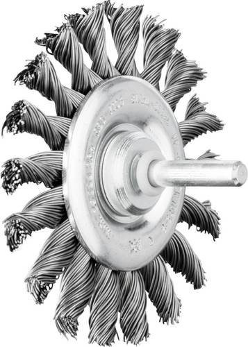 PFERD POS Rundbürste gezopft RBG aus Stahl in Silber, Durchmesser: 76 mm, Schaft-Durchmesser: 6 mm, Draht-Durchmesser: 0,50 mm, 10 Stück - Bild 1