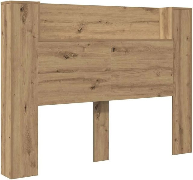 vidaXL Kopfteil Artisan-Eiche in Braun mit integriertem Regal aus Holzwerkstoff, B/H/T: 140 x 103,5 x 16,5 cm - Bild 1