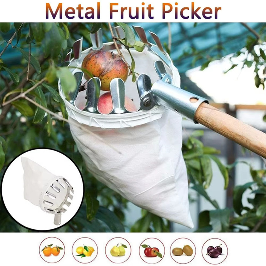 Ergonomischer Obstpflücker von alloet in Weiß, tragbar und abnehmbar für die Gartenarbeit - Bild 2