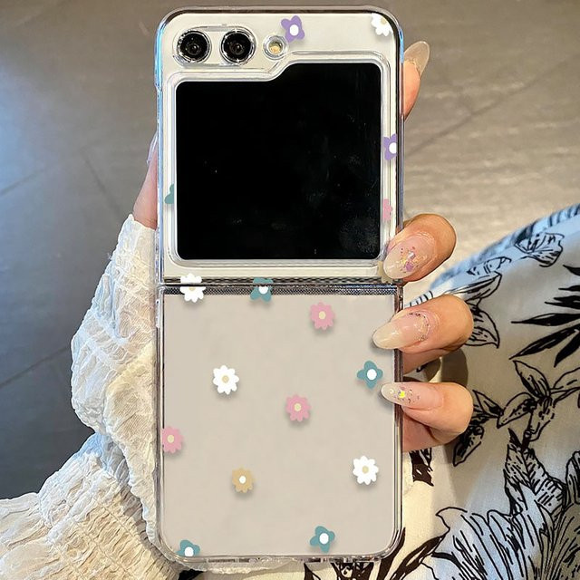Transparentes Hardcase mit Blumenmuster für Samsung Galaxy Z Flip 6 5G 7 5G 8 5G und Z Flip FE - Bild 1