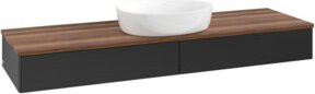 V&B Waschtischunterschrank Antao ohne Frontstruktur, Wandmontage, Weiß und Blau, B: 160 cm, T: 50 cm - Bild 1
