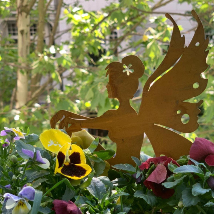 OutsideWorld Garten-Dekoration Fee Silhouette aus Metall und Eisen für Terrasse und Außenbereich - Bild 2