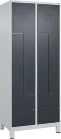 C+P Z-Spind Classic PLUS mit 4 Fächern, grau/anthrazit, mit Zylinderschloss und Soft-Anschlag, B/T/H: 80 x 50 x 195 cm - Bild 1