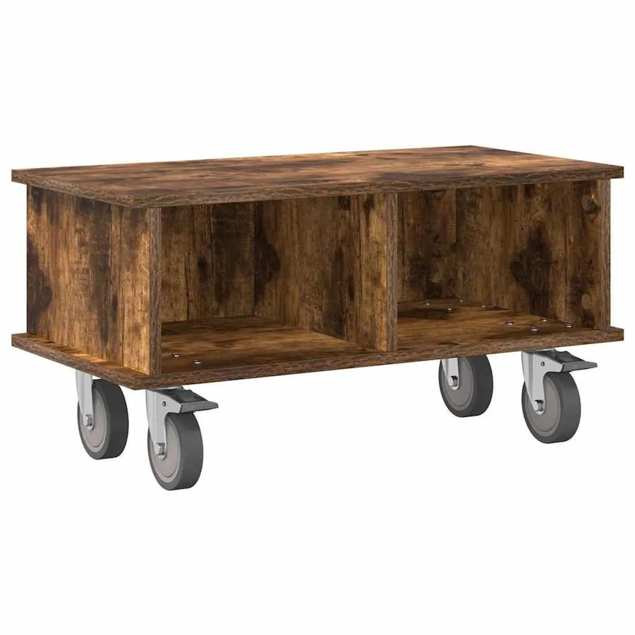 vidaXL TV-Ständer Modern aus Holz in Geräucherte Eiche, B/T/H: 68,5 x 35 x 35 cm - Bild 2