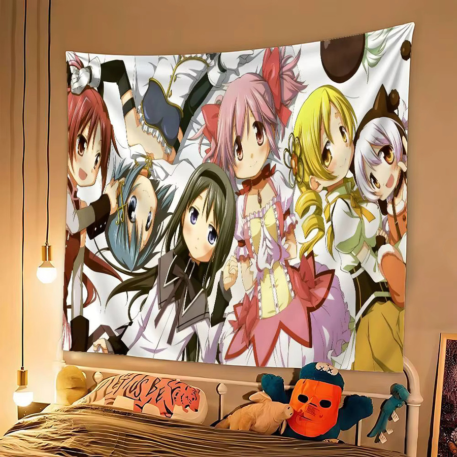 Puella Magi Madoka Magica Wandteppich mit Portrait-Aufdruck, Mehrfarbig, Rechteckig - Bild 3