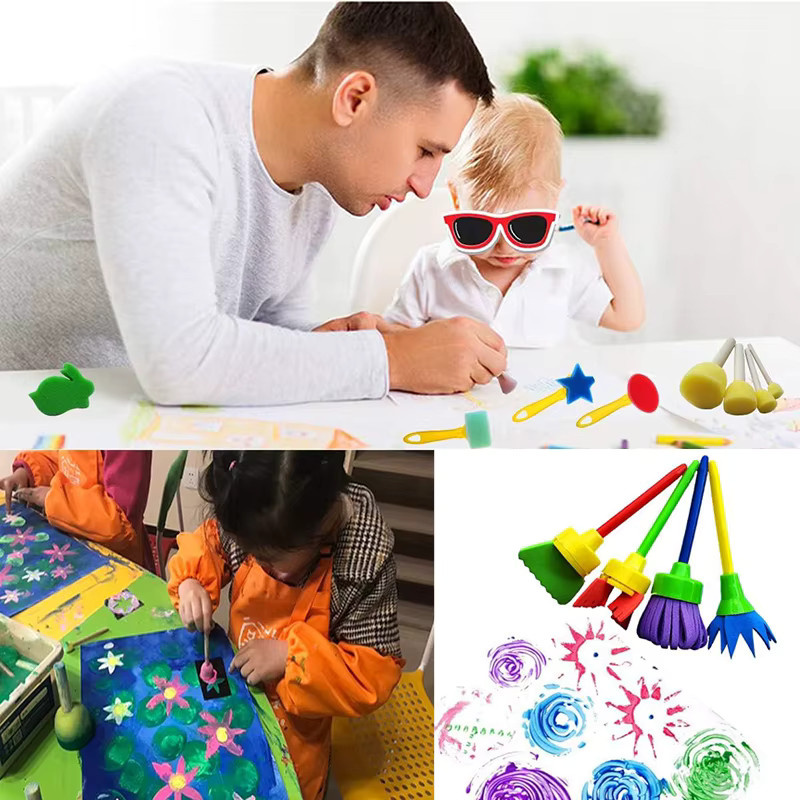 TMZ DIY Kunst Set mit Schwamm Dichtung und Pinsel für Pigmentdruck zur kulturellen Bildung in Mehrfarbig - Bild 3