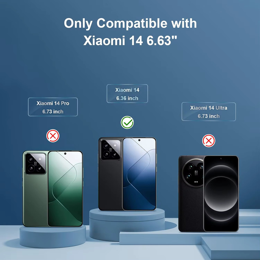 Xiaomi 14 Displayschutzfolie aus gehärtetem Glas, transparent, 6,36 Zoll - Bild 2
