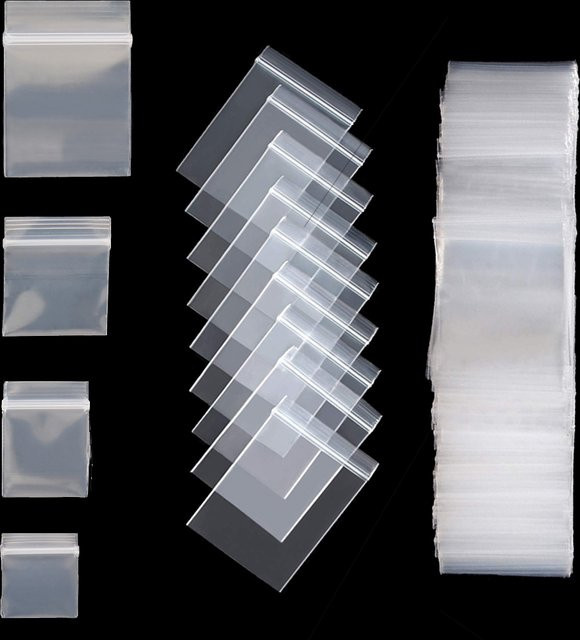 100 Stück Mini Ziplock Plastiktüten transparent wiederverschließbar für Schmuck und Kleinteile - Bild 1