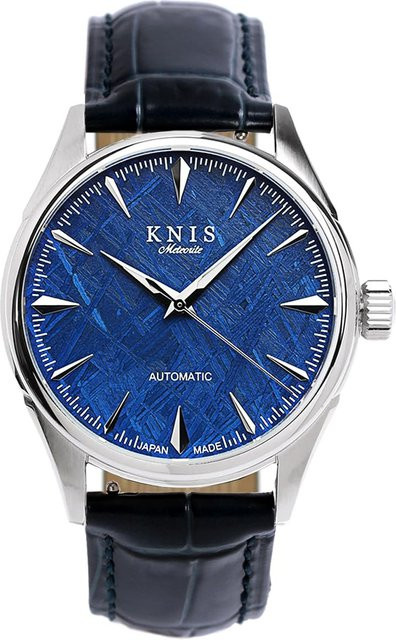 KNIS Automatik-Uhr, Meteoriten-Zifferblatt, Saphirglas, Blaues Leder, Herren - Bild 1