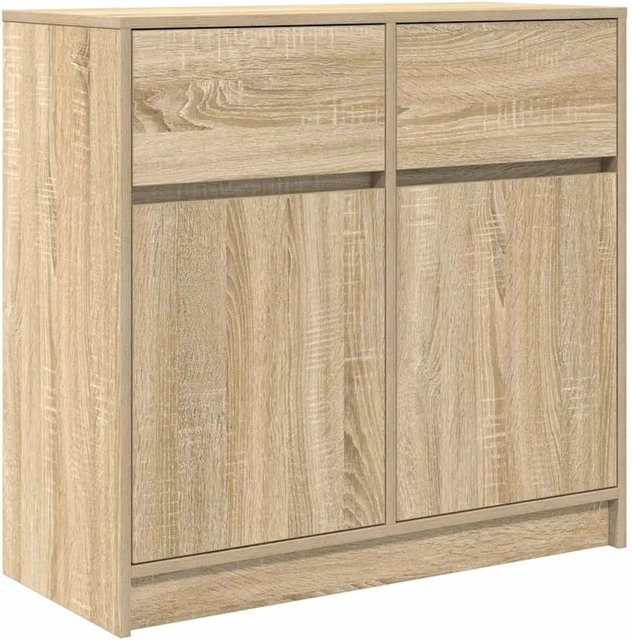vidaXL Sideboard mit Schublade Sonoma-Eiche, Farbe: Braun/Beige, B/T/H: 80 x 34 x 76 cm - Bild 1