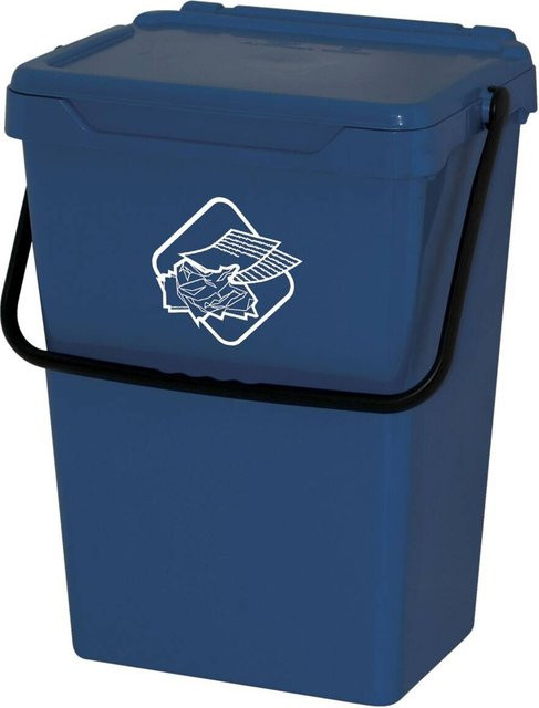 Eco-Logico Eimer blau aus Polypropylen mit Deckel und Griffen, B/H/T: 30,5 x 51 x 30 cm - Bild 1