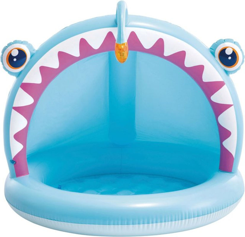 Intex Baby-Pool Angler Fish mit Sonnendach und aufblasbarem Boden in Blau - Bild 2