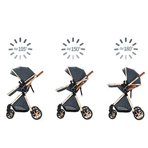 Luourzme 3-in-1 Kinderwagen mit Autositz und Buggy, faltbar, Grau - Bild 5