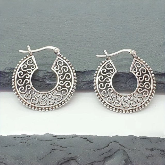 YoYo Hängeohrringe, Silber, Vintage, Damen - Bild 1