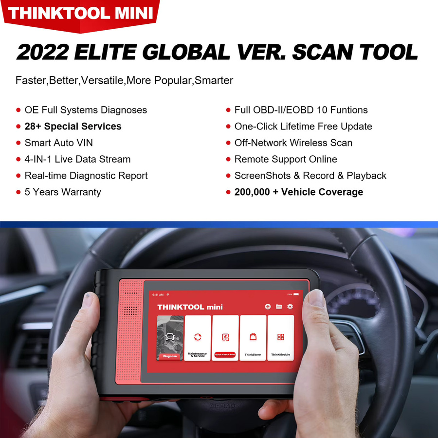 THINKCAR Thinktool Mini 2 CANFD OBD2-Scanner Auto-Diagnosegerät in Schwarz mit Vollsystem-Diagnose und 28 Resets - Bild 2