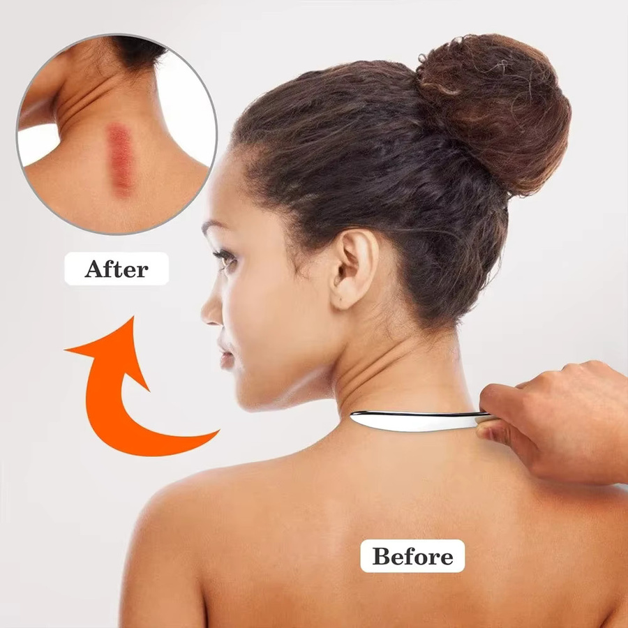 BOTQTOW Gua Sha Bar Edelstahl, Massagewerkzeug für Gesicht und Körper, Unisex - Bild 3