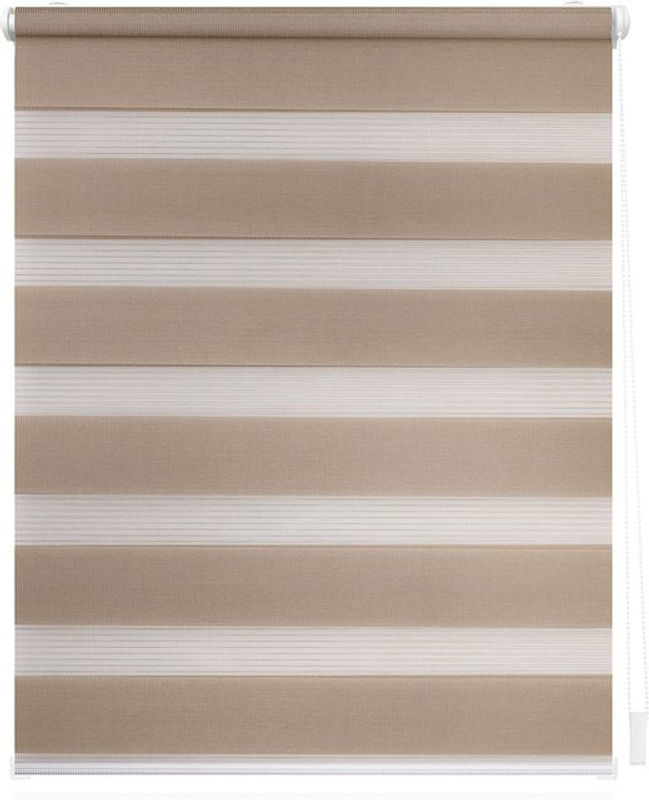 LICHTBLICK Duo Rollo Klemmfix Day-Night gestreift in Taupe, B: 120 cm, H: 150 cm - Bild 4