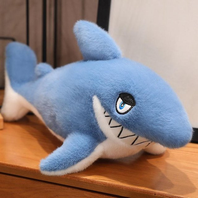 Wilder Hai Kissen Plüschtier Puppe, blau, 85cm - Bild 1
