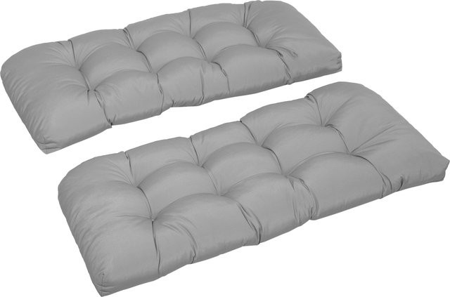 Outsunny Bankkissen für 2 Personen in Grau, rechteckiges Sitzkissen für Innen und Außen, waschbar, B/T/H: 110 x 48 x 8 cm - Bild 1
