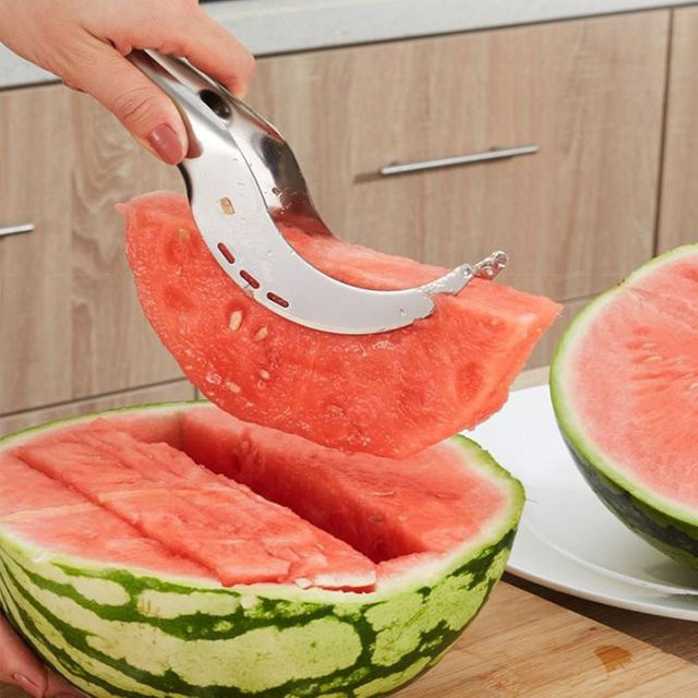 Danle Wassermelonen-Schneidewerkzeug und Entkerner aus Edelstahl in Silber - Bild 1