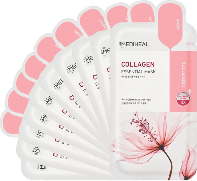 MediHeal Kollagen Essential Masken Set, 10 Stück, mit Kollagen und Panthenol - Bild 1