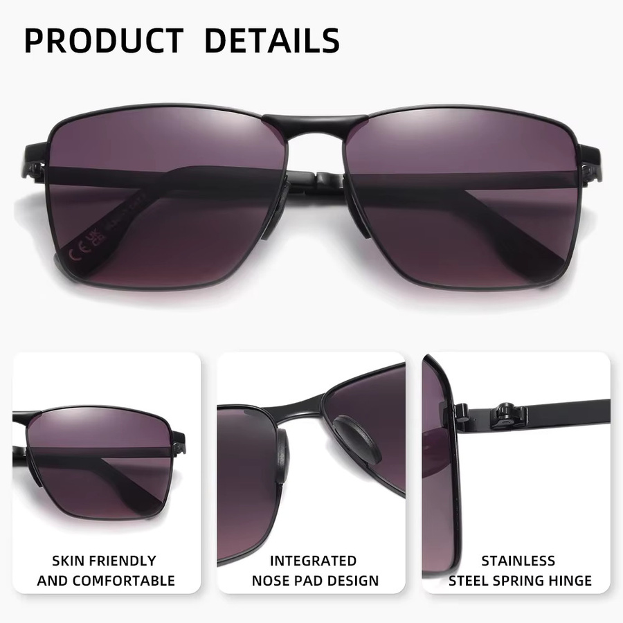 GABELN Sonnenbrille, quadratisch, Vollrand, Metall, schwarz, Herren - Bild 2