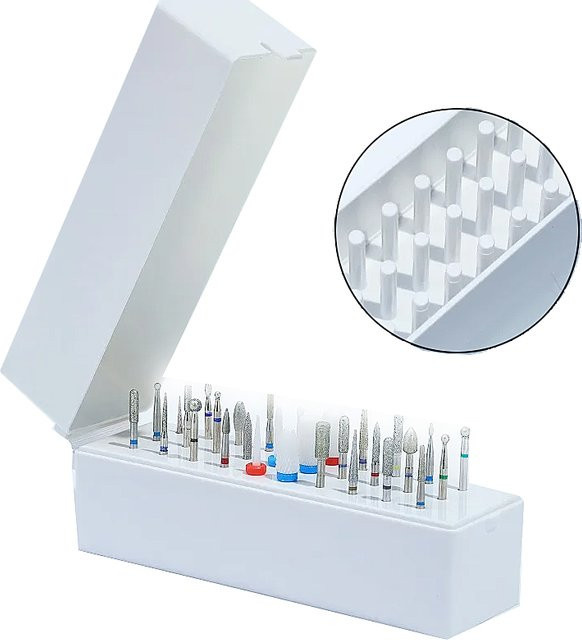 JEARLYU Nagel Bohrer Halter, Klare Lagerungsbox für Nagelzubehör - Bild 1