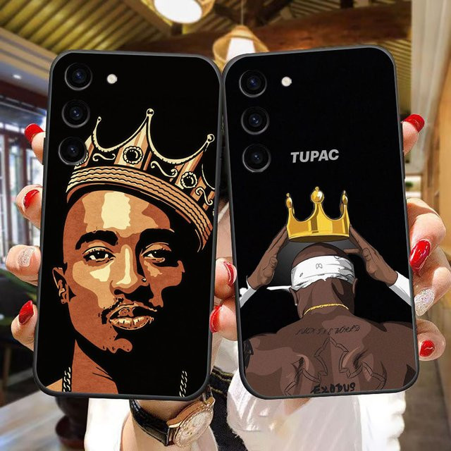 Yinuoda Handyhülle mit 2pac Tupac Shakur Design für Samsung Galaxy S26 S25 S24 S23 S22 S21 S20 FE S10 Ultra Plus in Schwarz - Bild 1