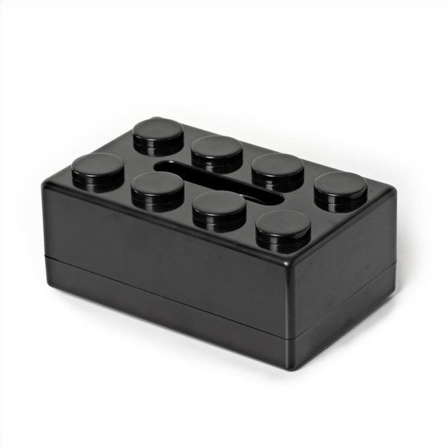 Home Whispers Taschentuchbox in Baustein-Form aus Kunststoff, Schwarz - Bild 1