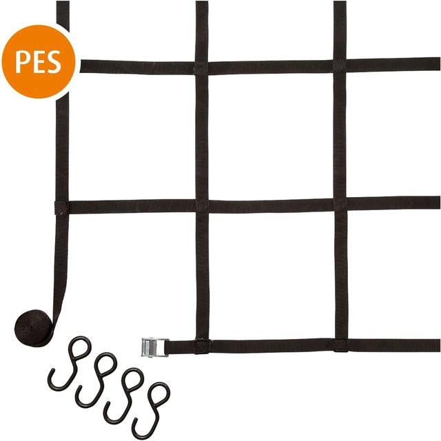 Conacord Gurt-Netz aus Polyester mit 4 S-Haken in Schwarz, B/B: 150 x 150 cm - Bild 1