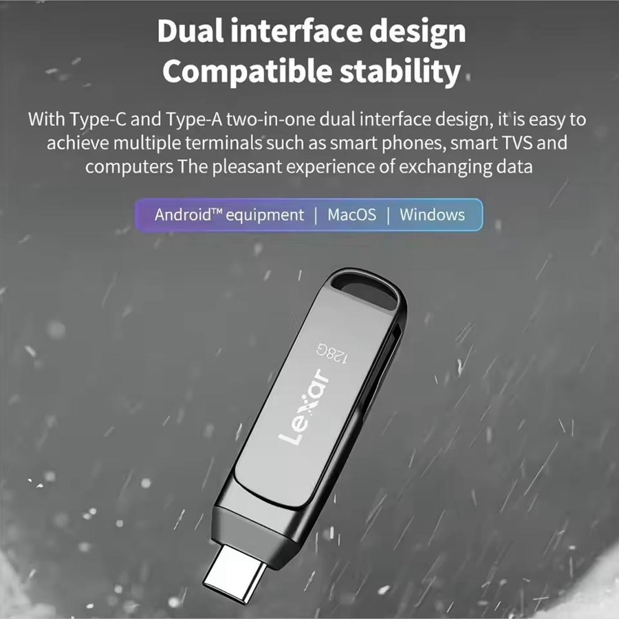 Lexar 2-in-1 USB-Stick mit USB-C und USB-A Anschluss, USB 3.2 Dual-Port Laufwerk, 64 GB, bis zu 130 MB/s - Bild 4