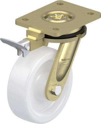 Blickle Lenkrolle LS-SPO 150G-RI4 mit Feststeller in Weiß, Rad-Durchmesser: 150 mm, Tragfähigkeit: 800 kg - Bild 1