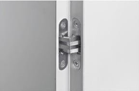 Hettich Einfrässcharnier in Edelstahl-Optik für Türdicken von 28 bis 40 mm, silberfarben gebürstet - Bild 1