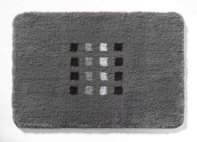 Badteppich QUADRI in Anthrazit und Grau, modern mit grafischem Muster, rechteckig, B/T: 120 x 70 cm - Bild 1