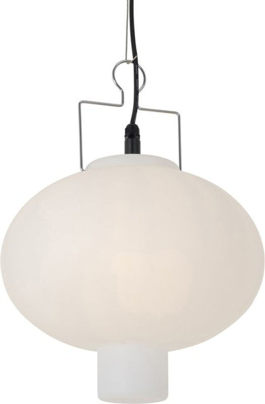 QAZQA Außen-Pendelleuchte Weiß Modern Minimalistisch IP44 mit E27 Fassung, Durchmesser: 35 cm - Bild 1