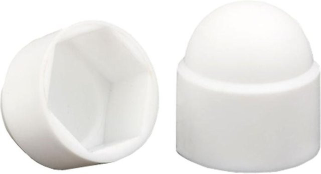 Binchi Outdoor Equipment Sechskantmutterkappen aus weißem Nylon für Schrauben, M8 x B: 13 mm, H: 15 mm, 30 Stück - Bild 1