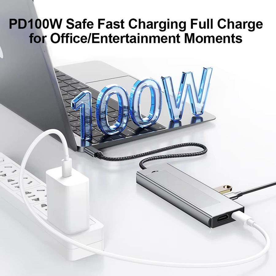 KEBIDUMEI 8-in-1 M.2 SSD-Dockingstation mit 10 Gbit/s USB 3.2 Hub, USB-C zu SATA und NVMe Adapter sowie HDMI für Laptop und Macbook - Bild 4