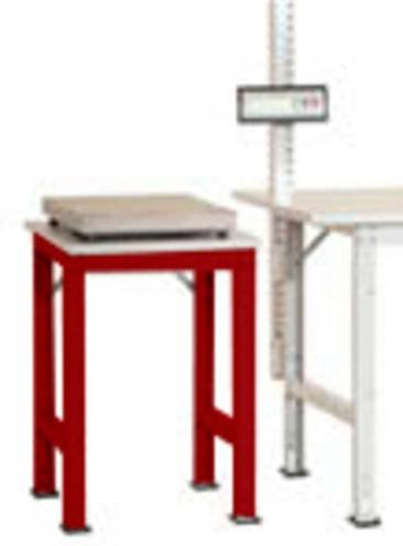 Manuflex Beistelltisch PACKPOOL Standard in Rot und Grau mit Kunststoffplatte, höhenverstellbar, B/T/H: 50 x 60 x 76-87 cm - Bild 1
