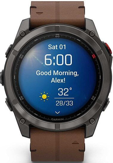 Garmin Smartwatch fenix 8, Titan, Saphirglas, Lederarmband, 51 mm, Unisex - Bild 1