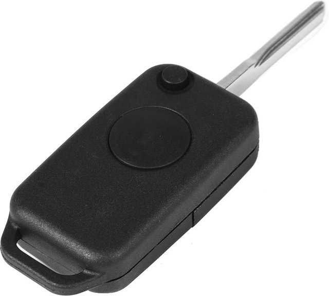 Wosawe Outdoor Sports Auto Klappschlüsselanhänger Gehäuse mit 1 Taste in Schwarz passend für Mercedes Benz (1984-2004) - Bild 1