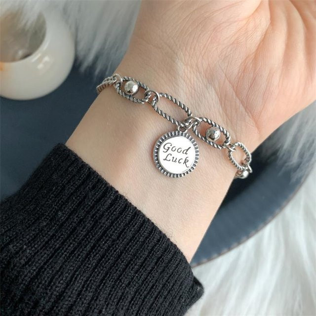 Armband & Armreif 925 Silber, Perle, Glücksbuchstaben, Damen, Vintage - Bild 1