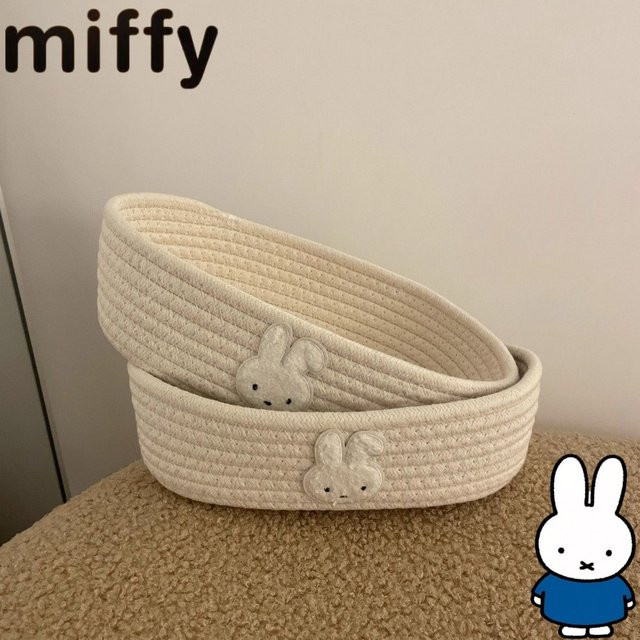 Miffy Aufbewahrungskorb aus Baumwolle und Leinen mit niedlichem Cartoon-Muster als Schreibtisch-Organizer - Bild 1