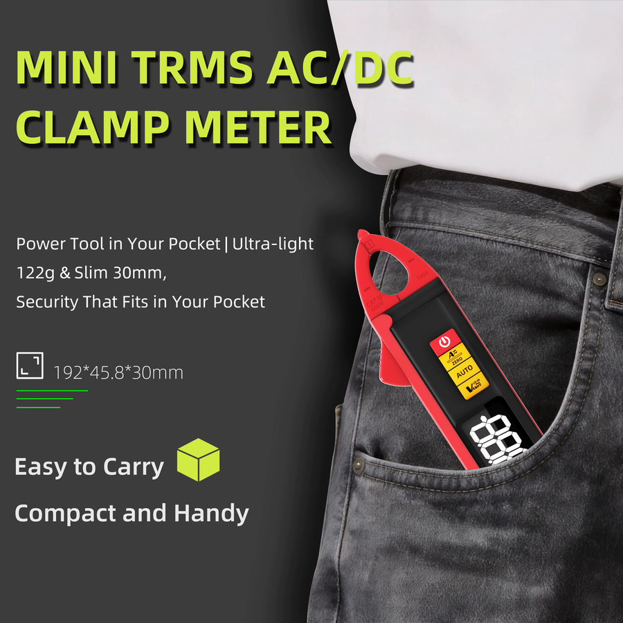 BSIDE Digitales Zangenmessgerät True RMS Amperemeter für DC/AC Strom und Temperatur in Rot - Bild 5
