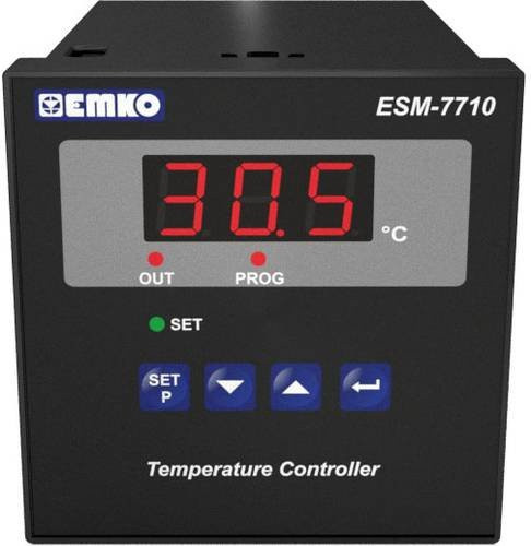 Emko ESM-7710.5.18.0.1/01.00/2.0.0.0 2-Punkt-Temperaturregler NTC -50 bis 100°C mit 7A Relais in Schwarz B/T/H: 72 x 95 x 72 mm - Bild 1