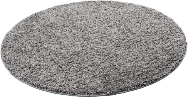 Snapstyle Milano Hochflor Langflor Teppich Rund Grau Durchmesser: 133 cm - Bild 1