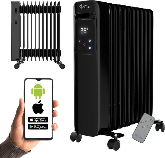 Tronitechnik Ölradiator TT-OR 311 Elektroheizung in Schwarz mit 2500 Watt, WiFi und App-Steuerung - Bild 1