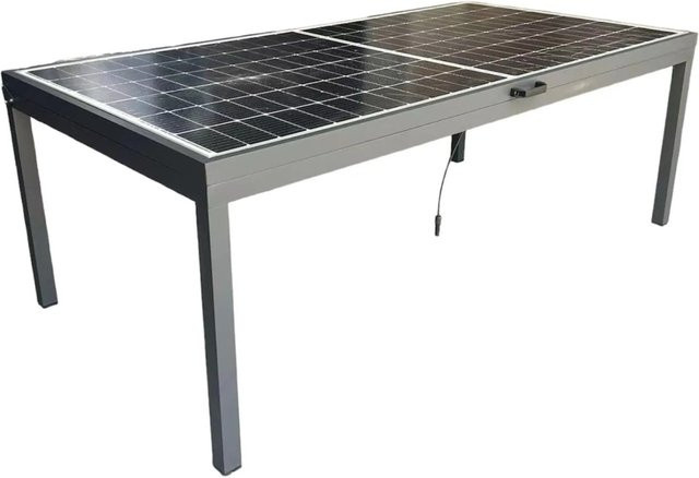Jet-Line Solartisch aus Aluminium mit 450W Modul in Schwarz B/T/H: 218 x 110 x 78,5 cm - Bild 1