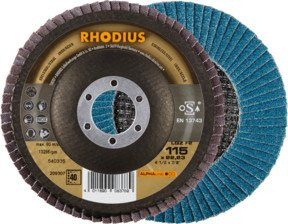 RHODIUS ALPHAline LGZ F2 Fächerschleifscheibe Multicolor, Durchmesser: 115 mm, Bohrung: 22,23 mm - Bild 1